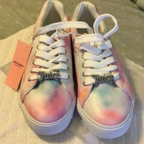 JUICY COUTURE pastel tie dye sneakers 7.5 - Picture 2 of 6